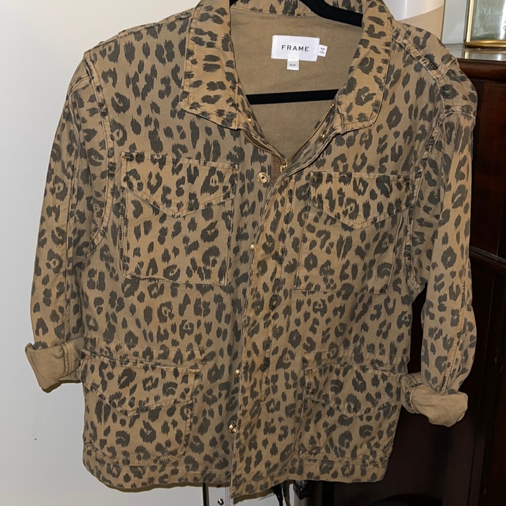 Frame leopard print canvas jacket